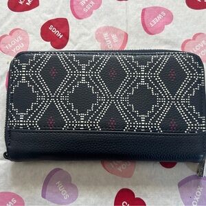 Thirty-One Navy, Pink and White Geometric Wallet